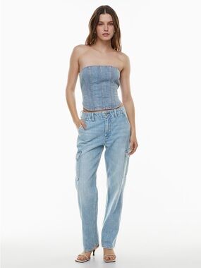 Denim Forum 90s Edie Lo-Rise Cargo Jeans
